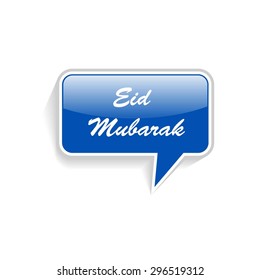 Eid Mubarak Blue glossy Speech Bubble