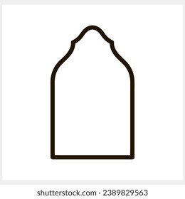 Eid Mubarak border clipart. Hand drawn art line. Ramadan arc. Vector stock illustration. EPS 10