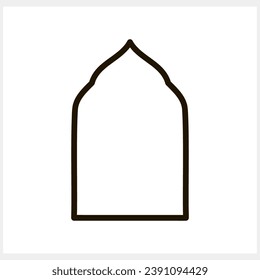 Eid Mubarak border clipart. Hand drawn art line. Ramadan arc. Vector stock illustration. EPS 10