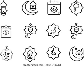 EID MUBARAK CALENDER ICON SET PACKAGE