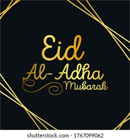 Eid Mubarak calligraphy for the celebration of Muslim community festival. Translation: "have a blessed holiday ".
