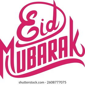 eid mubarak calligraphy design, islamic festival greeting typography, arabic eid celebration text vector