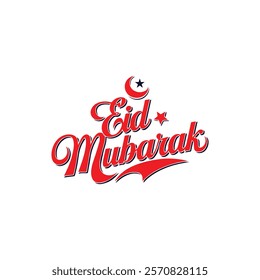 Eid Mubarak calligraphy text vector template design

