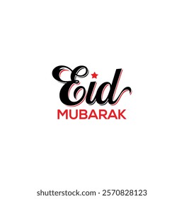 Eid Mubarak calligraphy text vector template design

