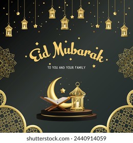 Diseño De Coches Y Afiches De Eid Mubarak Para Medios Sociales