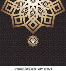 EID Mubarak Card arabic design dark