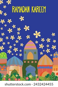 Tarjeta de Eid Mubarak, diseño de pancarta o afiche. Plantilla de fondo editable islámica
