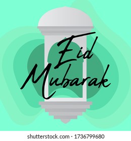 Eid Mubarak card concept design.  a religious holiday celebrated by Muslims worldwide that marks the end of the month-long dawn-to-sunset fasting of Ramadan.