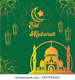 Eid Mubarak card graphics design 