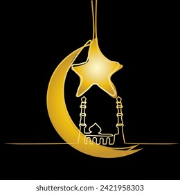  eid mubarak card and greeting vector