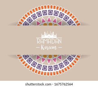 eid mubarak card with mandala frame vector illustration design