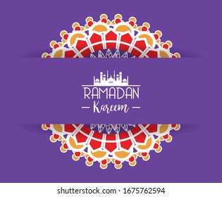 eid-Mubarak-Karte mit mandala-Rahmen-Vektorillustration-Design