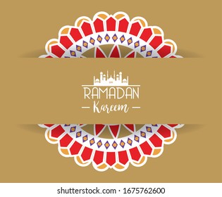 eid mubarak card with mandala frame vector illustration design