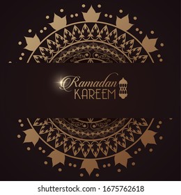 tarjeta eid mubarak con diseño de ilustración vectorial de marco mandala