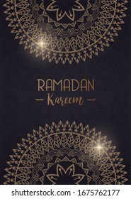 eid mubarak card mit mandalas rahmen dekoration Vektorillustration grafik design