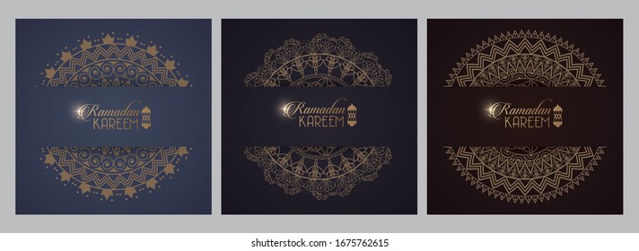 tarjeta Eid Mubarak con marco mandalas decoración ilustración vectorial diseño