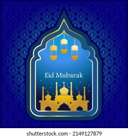 Eid Mubarak, Karte und Poster, Vektorgrafik