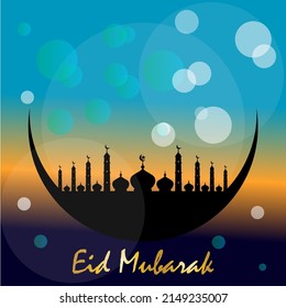 Eid Mubarak, card and poster vector