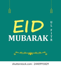 Eid Mubarak Card einfaches Design mit leichtem Thema