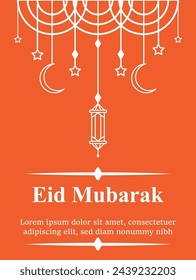 Eid Mubarak card vector illustration Eid ul fitar Happy Eid Mubarak Muslim festival Islamic greetings Eid poster banner Islamic day Islamic banner 