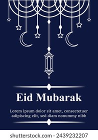 Eid Mubarak card vector illustration Eid ul fitar Happy Eid Mubarak Muslim festival Islamic greetings Eid poster banner Islamic day Islamic banner 