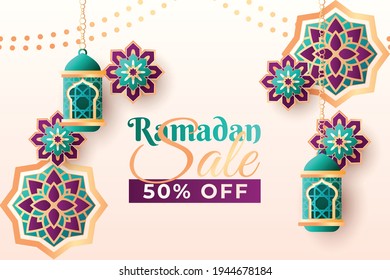 eid mubarak celebration background with a paper style