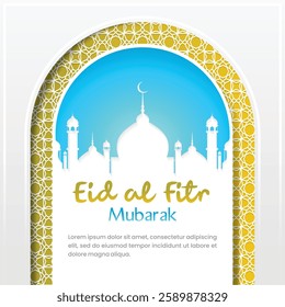 Eid Mubarak Celebration Design Architecture Background