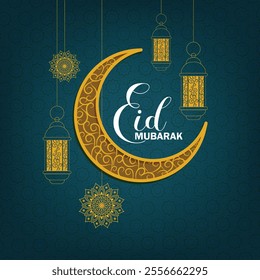 Eid Mubarak Celebration Greeting card Design