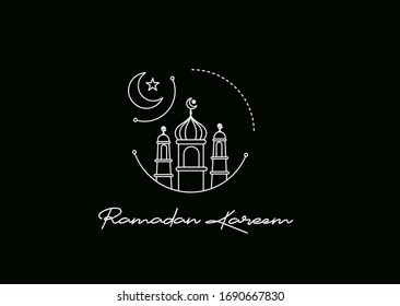 Eid Mubarak celebration- Mosque. banner, scroll,  sticker, badge, price tag, poster. Vector illustration.