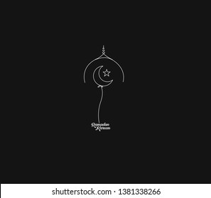 Eid Mubarak celebration- Mosque. Vector illustration.