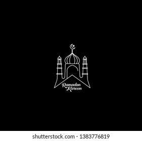 Eid Mubarak celebration- Mosque. Vector illustration.