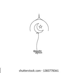 Eid Mubarak celebration- Mosque. Vector illustration.