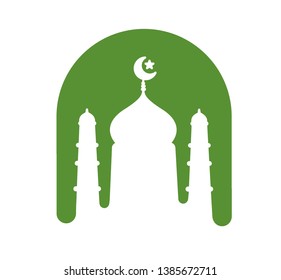 Eid Mubarak celebration- Mosque. Vector illustration.