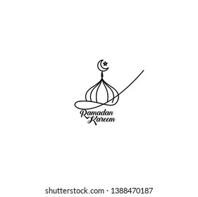 Eid Mubarak celebration- Mosque. Vector illustration.