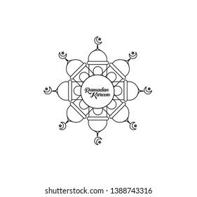 Eid Mubarak celebration- Mosque. Vector illustration.