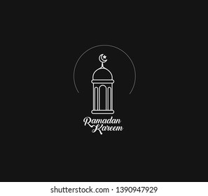 Eid Mubarak celebration- Mosque. Vector illustration.