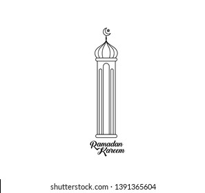 Eid Mubarak celebration- Mosque. Vector illustration.