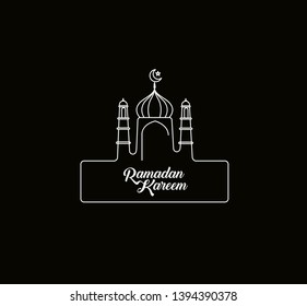 Eid Mubarak celebration- Mosque. Vector illustration.