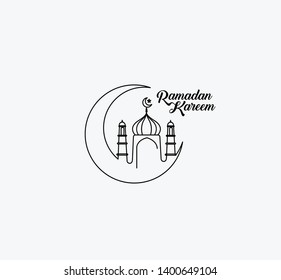 Eid Mubarak celebration- Mosque. Vector illustration.