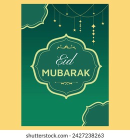 Eid Mubarak Celebration: Vibrant Poster Design for Festive Promotions and Social Media Sharing, Featuring Islamic Artistry and Warm Inviting Text!"