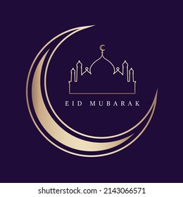 Eid mubarak celebratory illustration vector