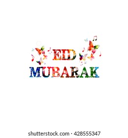 Eid Mubarak colorful inscription