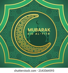 Eid mubarak colorful luxury islamic background with decorative ornament frame