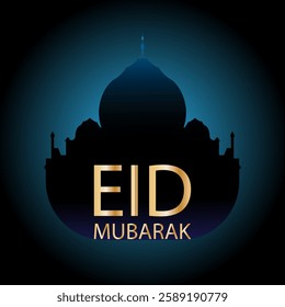 Eid Mubarak colorful luxury Islamic background with Beautiful moon and  Islamic mosque, Eid Mubarak social media post design. Greeting card Islamic celebration background for graphic design vector,