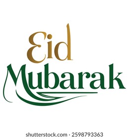 Eid Mubarak colorful typography design