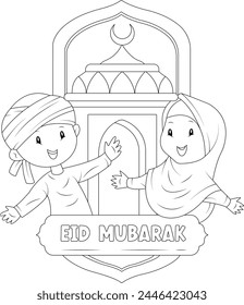 Eid Mubarak coloring pages for kids