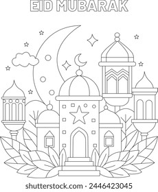 Eid Mubarak coloring pages for kids