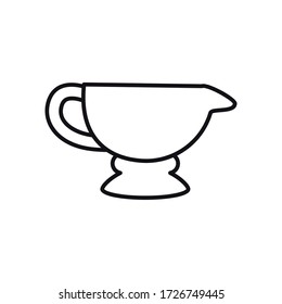 EID mubarak concept, arabic tea cup icon over white background, line style, vector illustration