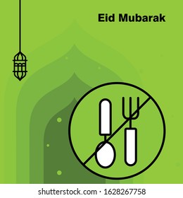 Eid Mubarak concept banner, vector illustration.