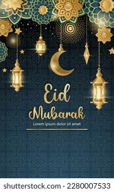 Eid Mubarak Concept with gradient color